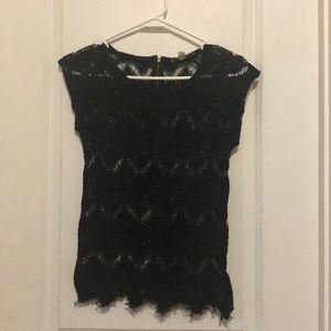 Black mesh top